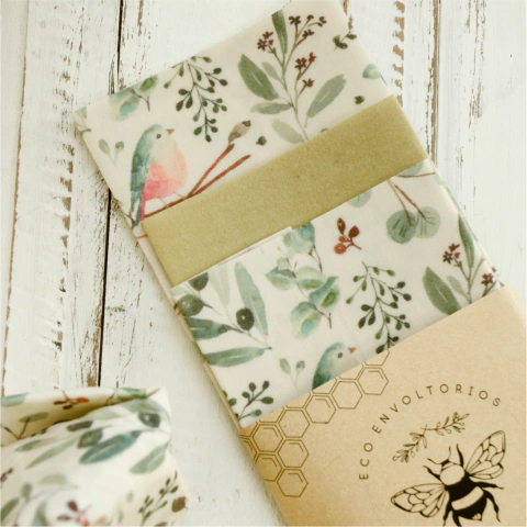 Pack eco envoltorio pajaritos