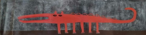 Obra Milo Lockett sobre Madera 40x160cm - comprar online