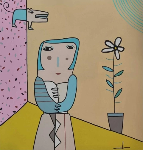 Obra Milo Lockett 100x100cm - comprar online