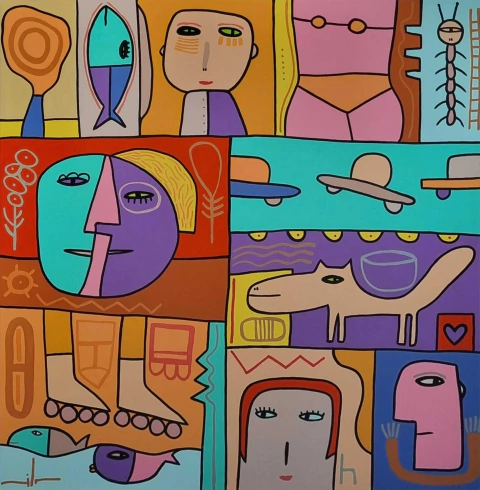 Obra Milo Lockett 100x100cm - comprar online