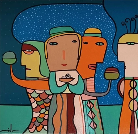 Obra Milo Lockett 100x100cm - comprar online