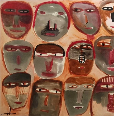 Obra Milo Lockett 100x100cm - comprar online