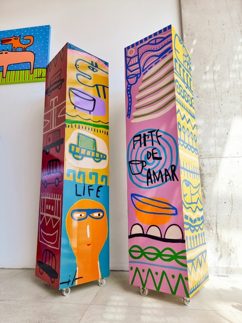 Totems de madera Milo Lockett 136x30 cm