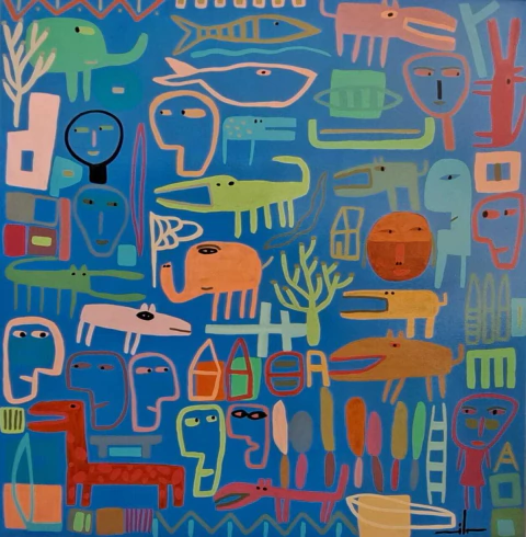 Obra Milo Lockett 100x100cm