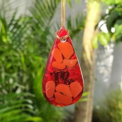 AMULETO Zodíaco - Escorpião (Jaspe Vermelho )