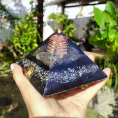 Mini Cheops - Black Cyanite | Stone for Energy Healing and Protection