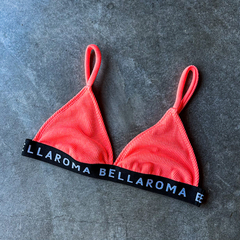 CORPIÑO BIKINI KENDALL CORAL NEON TEXTURA