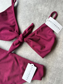 CONUNTO BIKINI KNOT TEXTURA MALBEC - BELLAROMA