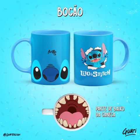Caneca com alça colorida ♦ Com Bocão no fundo - Personalizada na internet