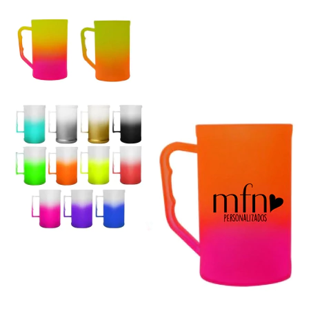 Caneca de chopp degrade de acrilico personalizada