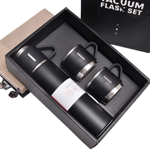 Kit garrafa térmica 500ml + 3 xícaras - Personalizada