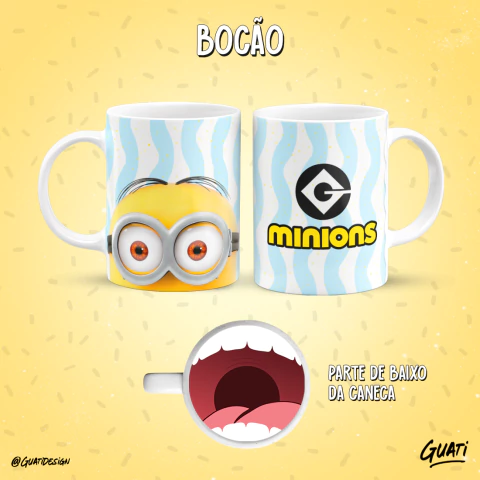Caneca com alça colorida ♦ Com Bocão no fundo - Personalizada - mfndesign