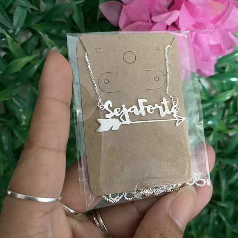 Colar Seja Forte com seta Prata 925