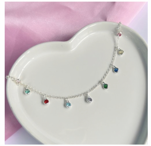 Pulseira zircônias coloridas Prata 925 - comprar online