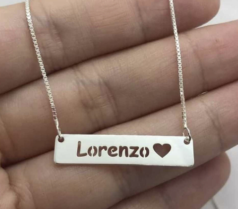 Colar Placa horizontal personalizada
