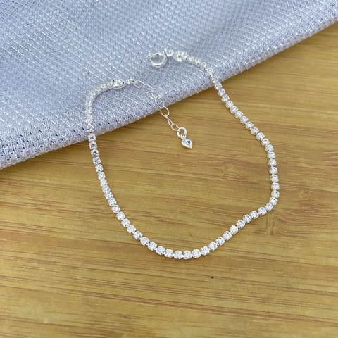 Colar Riviera 3mm - Banhada a Prata