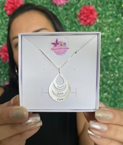 Colar Gota Personalizado Prata 925