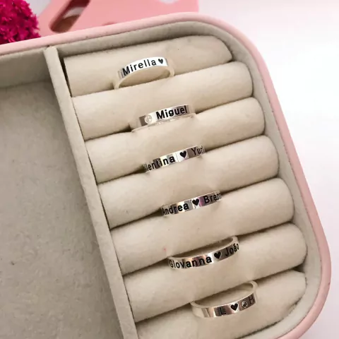 Anel com gravação 3mm Prata 925