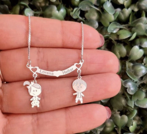 Colar Canga com Filhos Prata 925