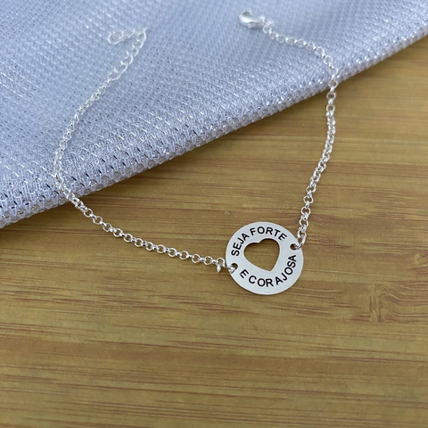 Pulseira Seja Forte - Banhada a Prata -