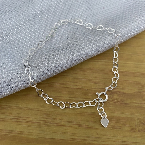 Pulseira Corações entrelaçados -Banhada a Prata