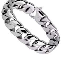 Pulse* 4100 Pulseira Masculina Cuban Style Titanium & Aço Inox
