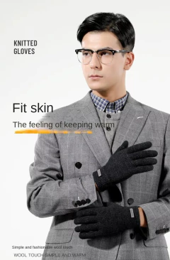 Golovejoy* 0640 Luva Masculina Lã Touch Screen