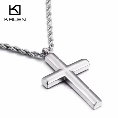 Colar Masculino Aço Inox Polido Cruz Kalen* 4044