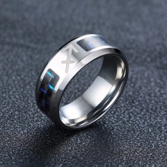 Vnox* 5041 Anel Masculino Aço Inox & Fibra Carbono Signos Series - tienda online