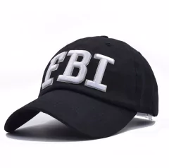Boné Aba Curva 100% Algodão Bordado FBI Police