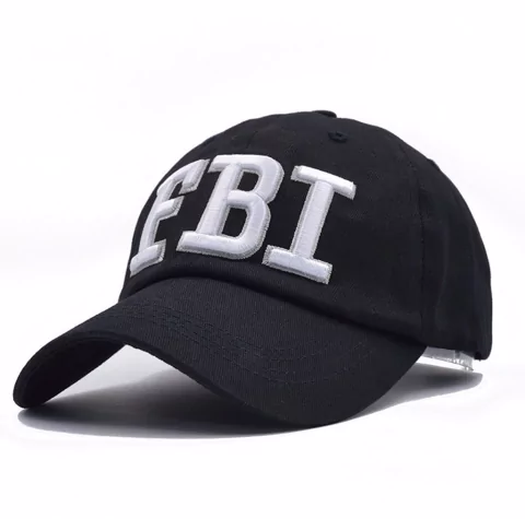 Boné Aba Curva 100% Algodão Bordado FBI Police
