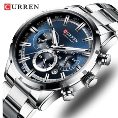 Curren* 8355 Relógio Masculino Aço Inox - comprar online
