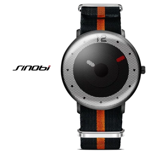 Sinobi* 9633 Relógio Masculino Nylon Aço Inox