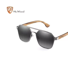 Hu Wood* 8039 Óculos de Sol Masculino Quadrado Madeira & Aço inox Polarizado - comprar online