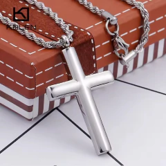 Imagem do Colar Masculino Aço Inox Polido Cruz Kalen* 4044
