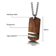 Vnox* 2567 Colar Masculino Madeira Aço Inox - comprar online