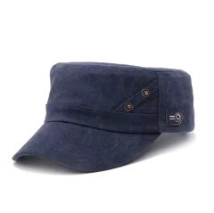 Unikevow* 2080 Boné Masculino Militar Style Aba Curva Lona Canvas 100% Algodão