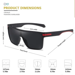 Crixalis* 0016 Óculos de Sol Masculino TR-90 Fosco Polarized Oversized - Simple Market