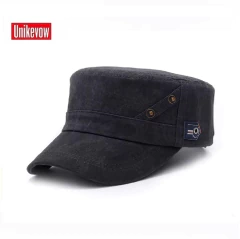 Unikevow* 2080 Boné Masculino Militar Style Aba Curva Lona Canvas 100% Algodão - Simple Market