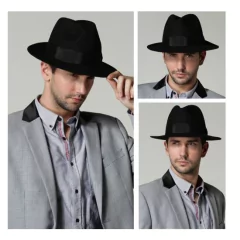 Luckylianji 7810 Chapéu Fedora Masculino Classic en internet