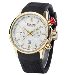 Curren* 8175 Relógio Masculino Silicone & Aço Inox - tienda online