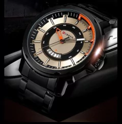 Relógio Masculino Aço Inox Data Automática Curren* 8229 na internet