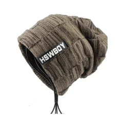 Hswboy* 2830 Gorro Masculino Lã Xadrez Forro Aveludado en internet