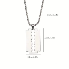 Carlbone* 9187 Colar Masculino Aço e Titânio Lâmina Style na internet