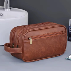 Toiletry* 0179 Necessaire Couro Double Zip