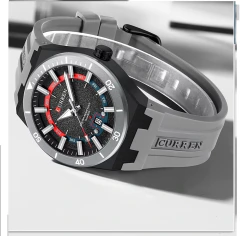Curren* 8491 Relógio Masculino Silicone & Aço Inox na internet