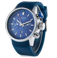 Imagen de Curren* 8175 Relógio Masculino Silicone & Aço Inox