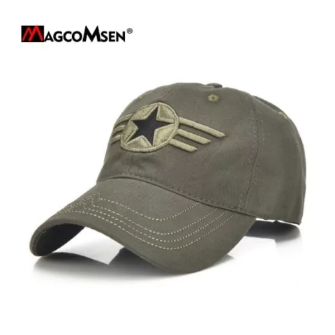 Magcomsen* 9667 Boné Masculino 100% Algodão Army Star