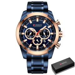 Curren* 8361 Relógio Masculino Aço Inox - tienda online
