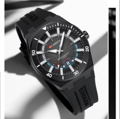 Curren* 8491 Relógio Masculino Silicone & Aço Inox - loja online